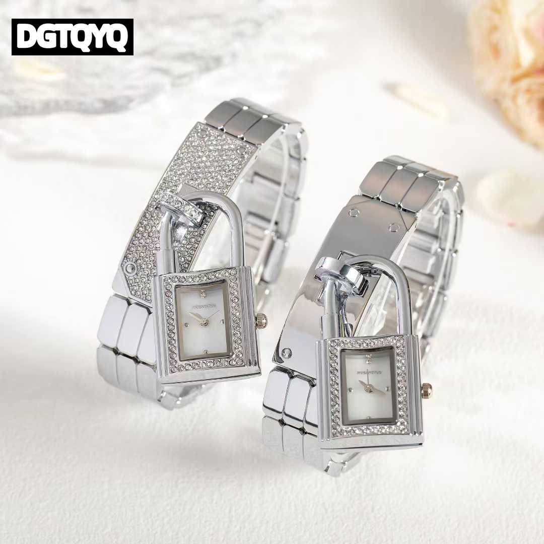 Luxury Watch Arabic - Ladies Sliver Detachable Lock Wristwatch Diamond