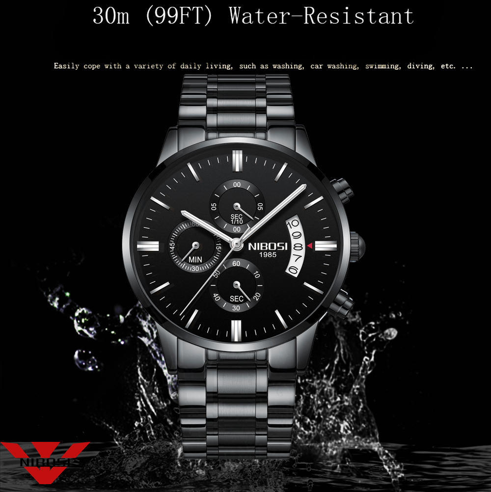 NIBOSI Stainless Steel Black Q - огляд і ціна Luxury Watch Maker