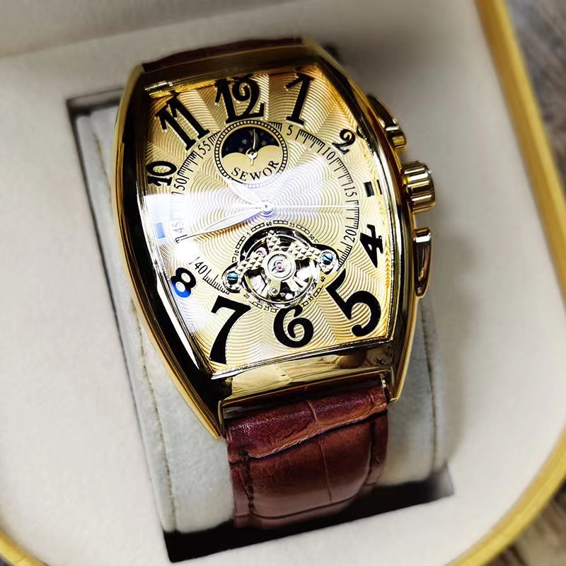SEWOR Mechanical Watch Men Gol - огляд і ціна Luxury Watch Arabic