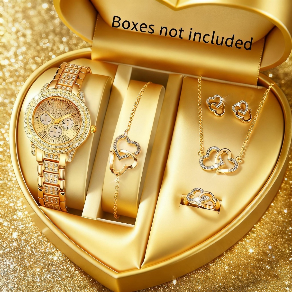 6PCS Luxury Rhinestone Women W - огляд і ціна Luxury Watch Travel Case