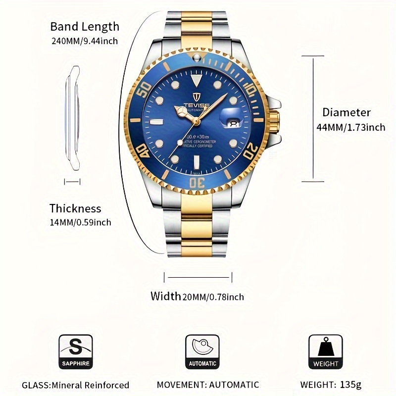 TEVISE New Men Mechanical Wris - огляд і ціна Luxury Watch Store