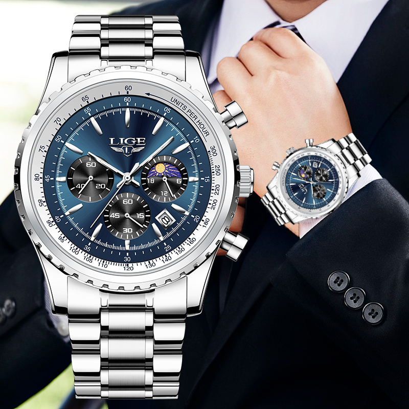 LIGE Brand Luxury Quartz Man W - огляд і ціна Luxury Watch Maker