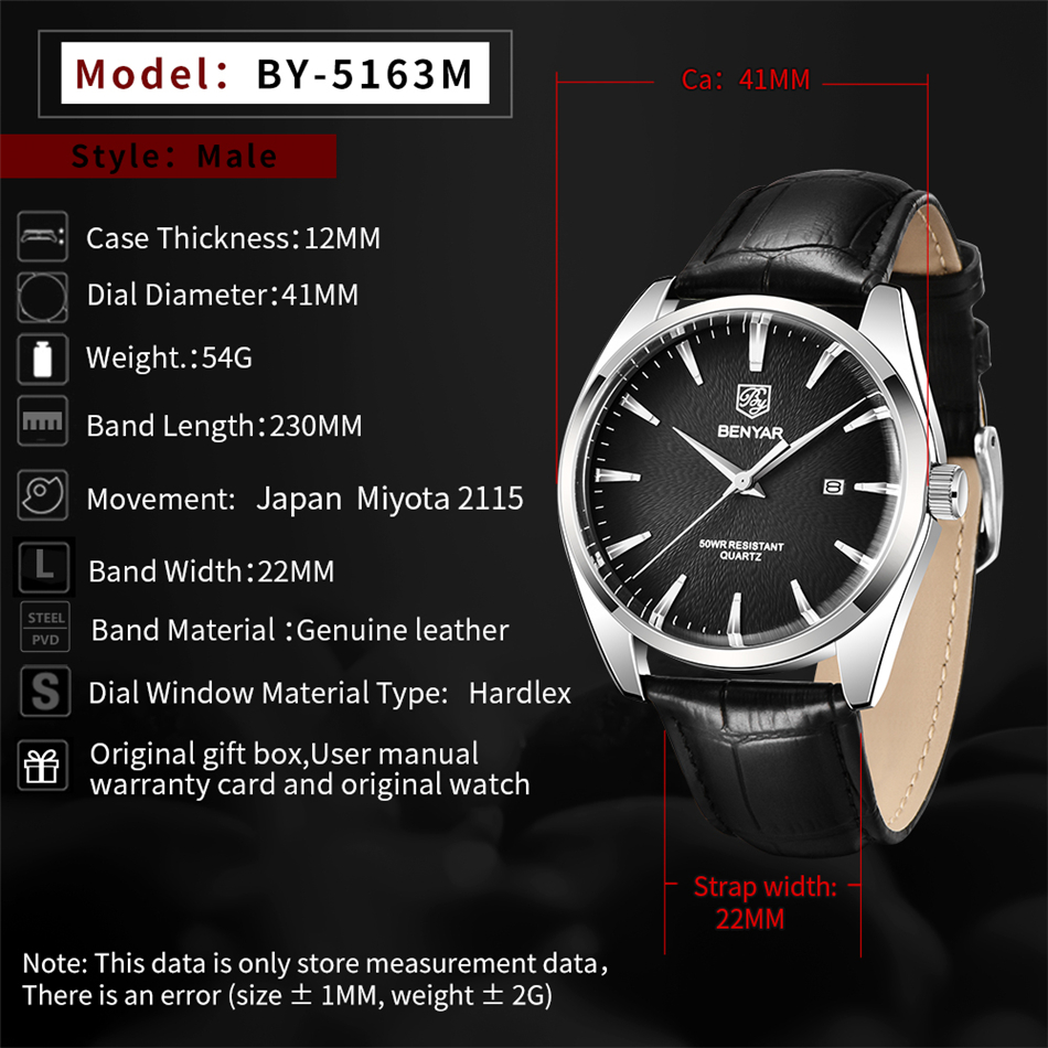 Benyar 5163 Top Brand Luxury M - огляд і ціна Luxury Watch Maker