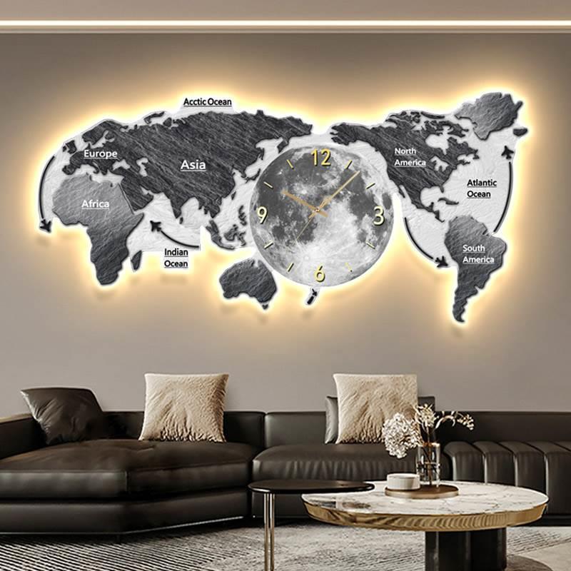 World Map Glowing Wall Clock L - огляд і ціна Luxury Watch Wall Clock