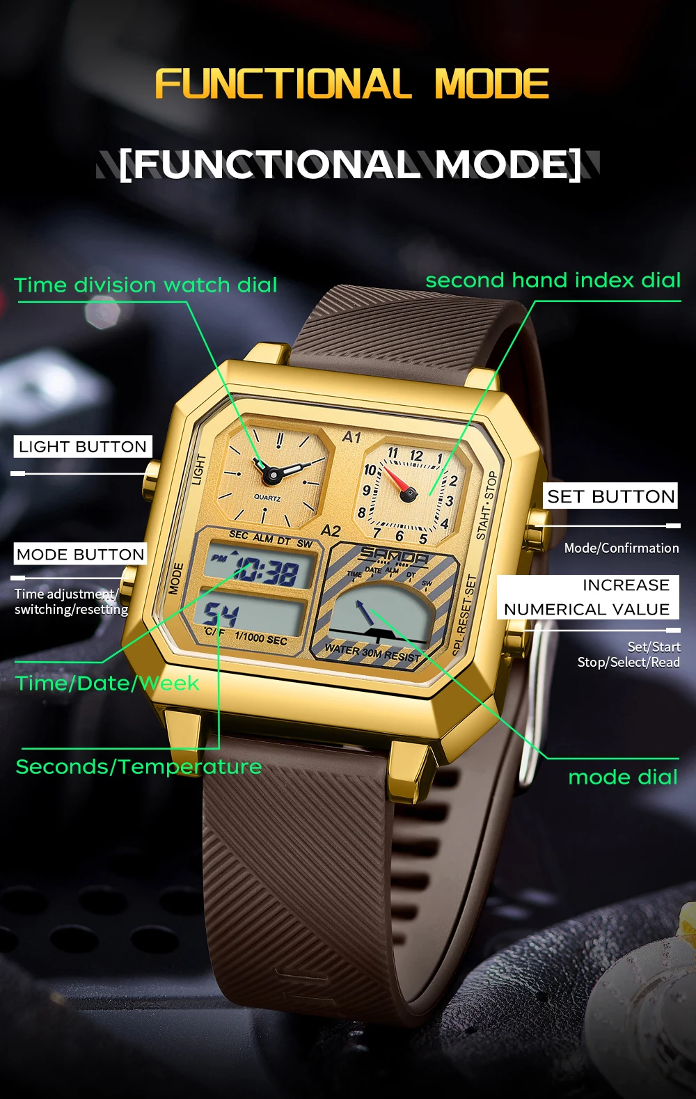 SANDA Top Brand 6210 Fashion M - огляд і ціна Luxury Watch Store