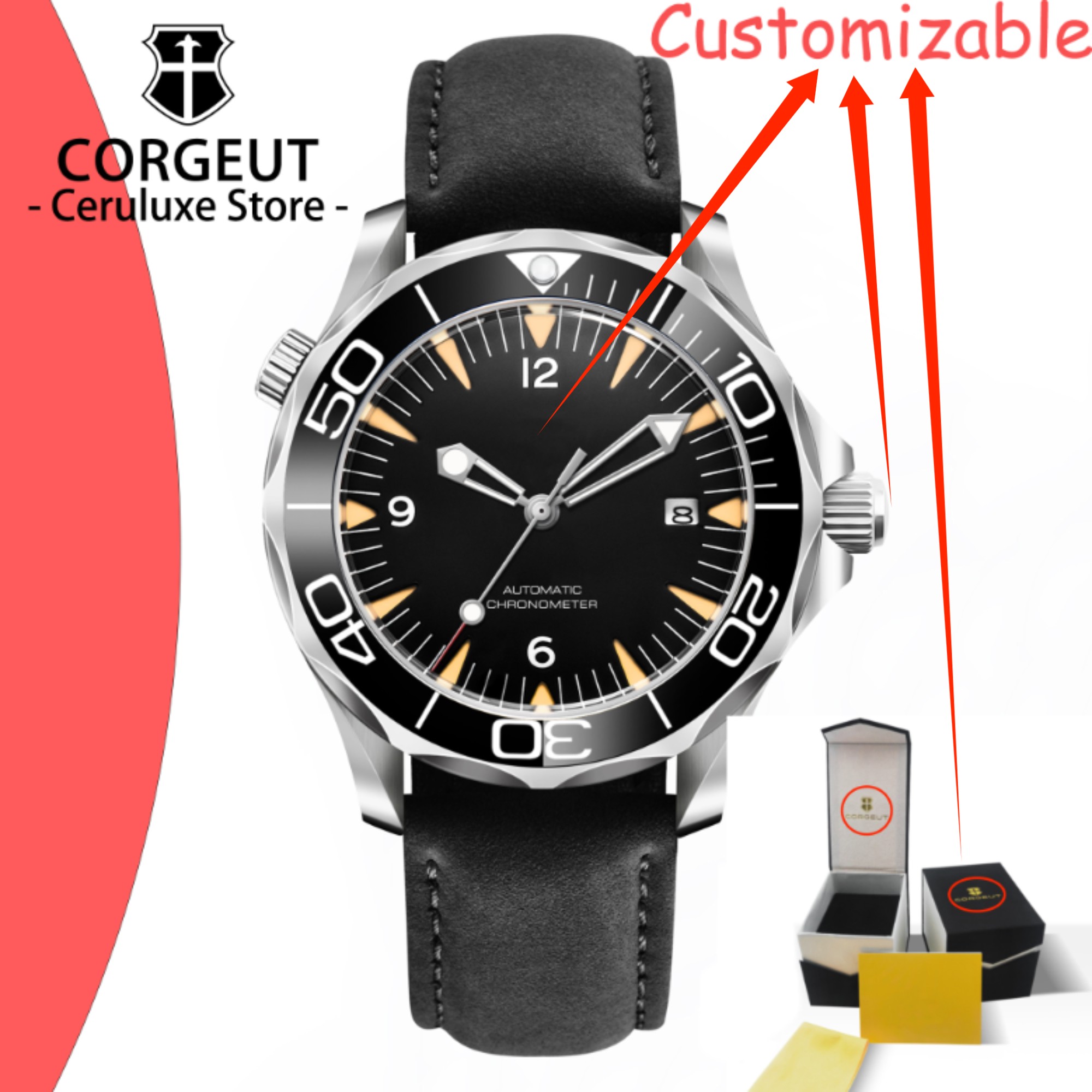 CUSTOM Logo Sapphire Glass Aut - огляд і ціна Luxury Watch In Japan